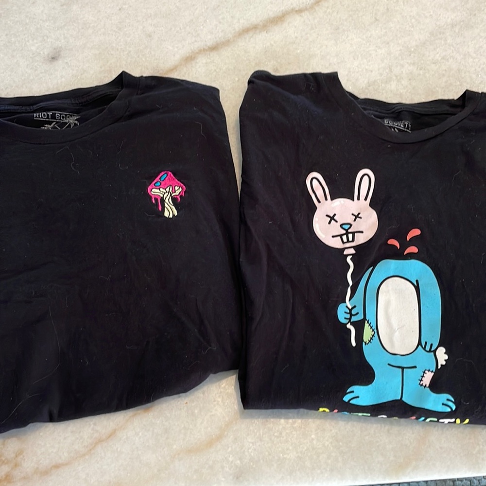 Riot Society - 2 black t-shirts bundle
